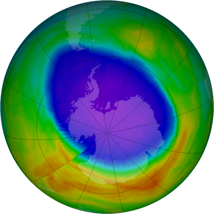 Antarctic ozone map for 15 October 1994